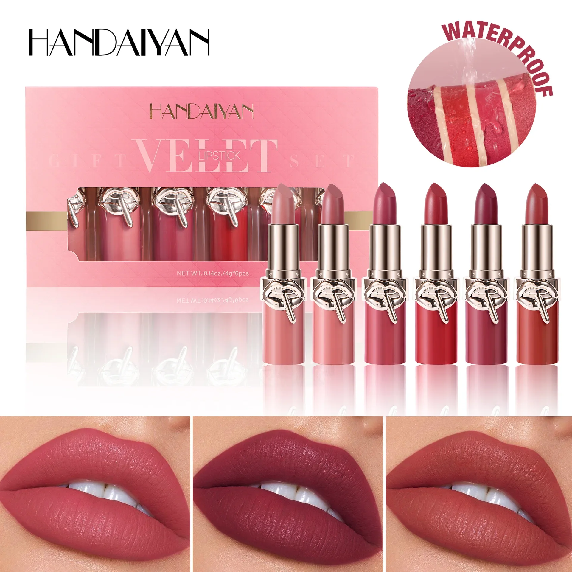 Velvet Lipstick Set Waterproof High Pigment Matte Moisturizing Non Fade Long Lasting Nude Red Lip Gloss Sexy Beauty Cosmetic_voghion.com
