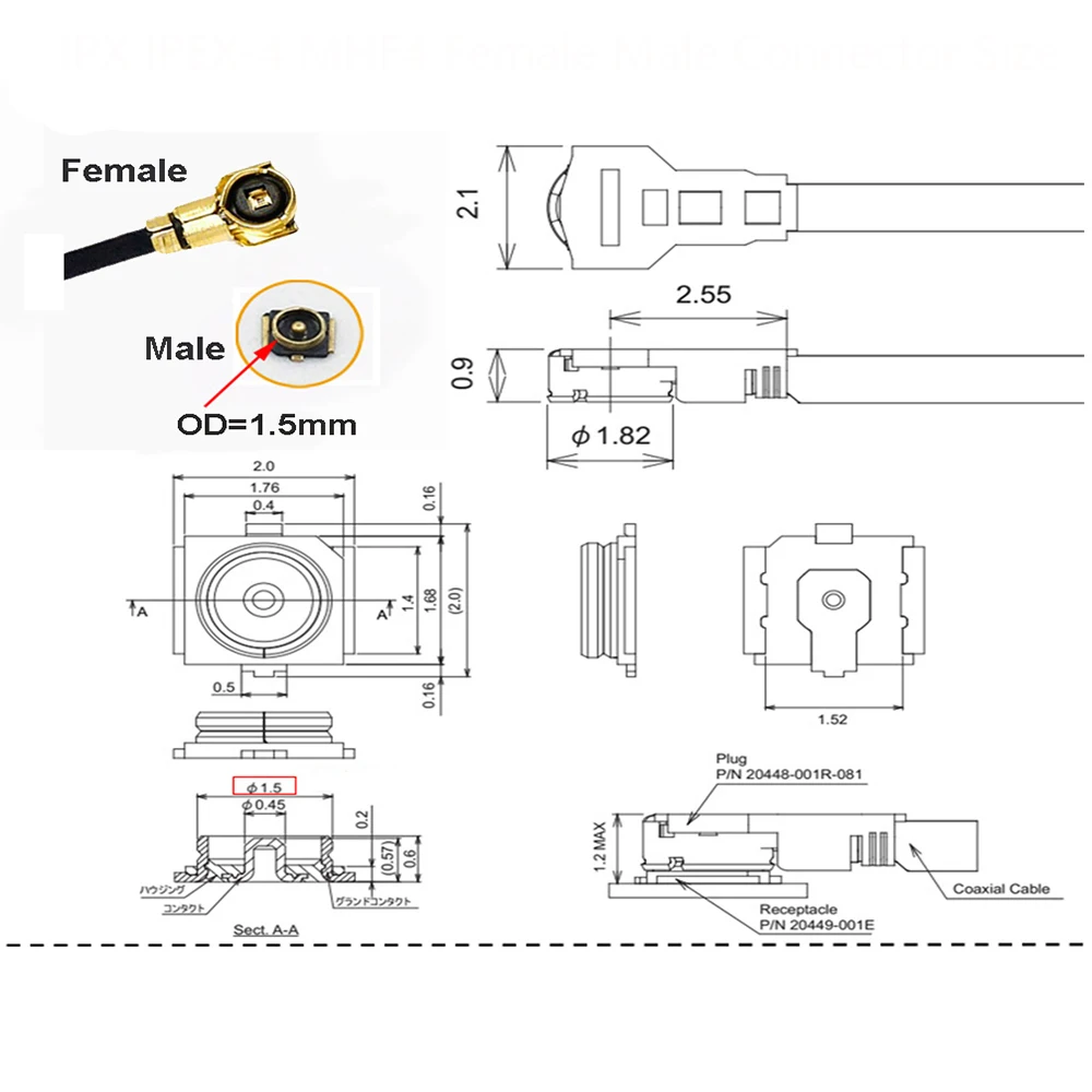 1PC RG1.13mm 0.81mm 피그테일 연장 RF 케이블 SMA 암-MHF U.FL 암 RP SMA 남성 WIFI 안테나용