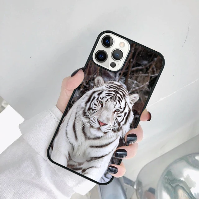 White Tiger Pattern Phone Case Cover