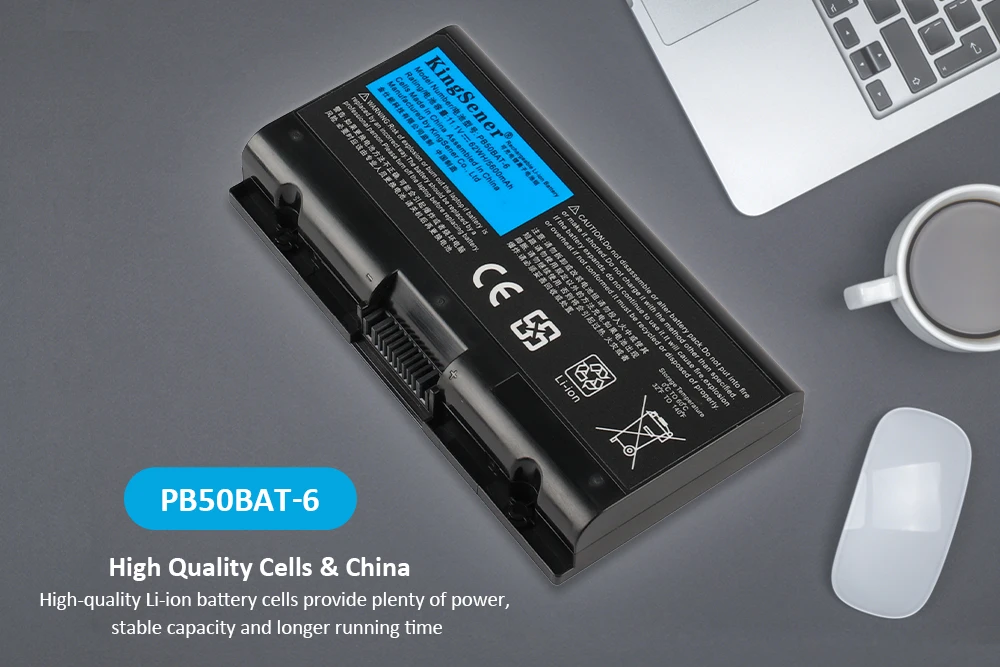 KingSener-bateria do portátil, PowerSpec, PB50BAT-6, apto para