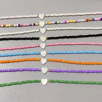 New Nature Shell Love Heart Choker Necklace for Girl Spring Summer Fashion Small Colorful Glass Beads Necklace Gift for Friend - Image 3