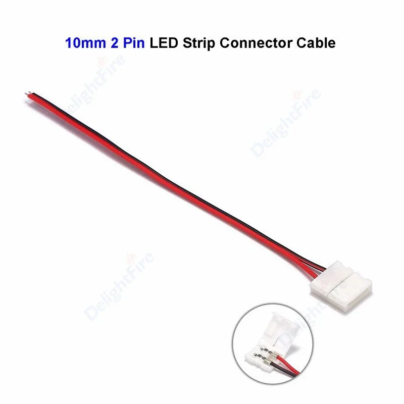 3-100pcs 2pin Cob Led Strip Connector Extension Wire Terminal Led