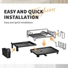 Expandable Dish drying rack Kitchen sink storage rack with drained board Countertop Space-saving Black 5