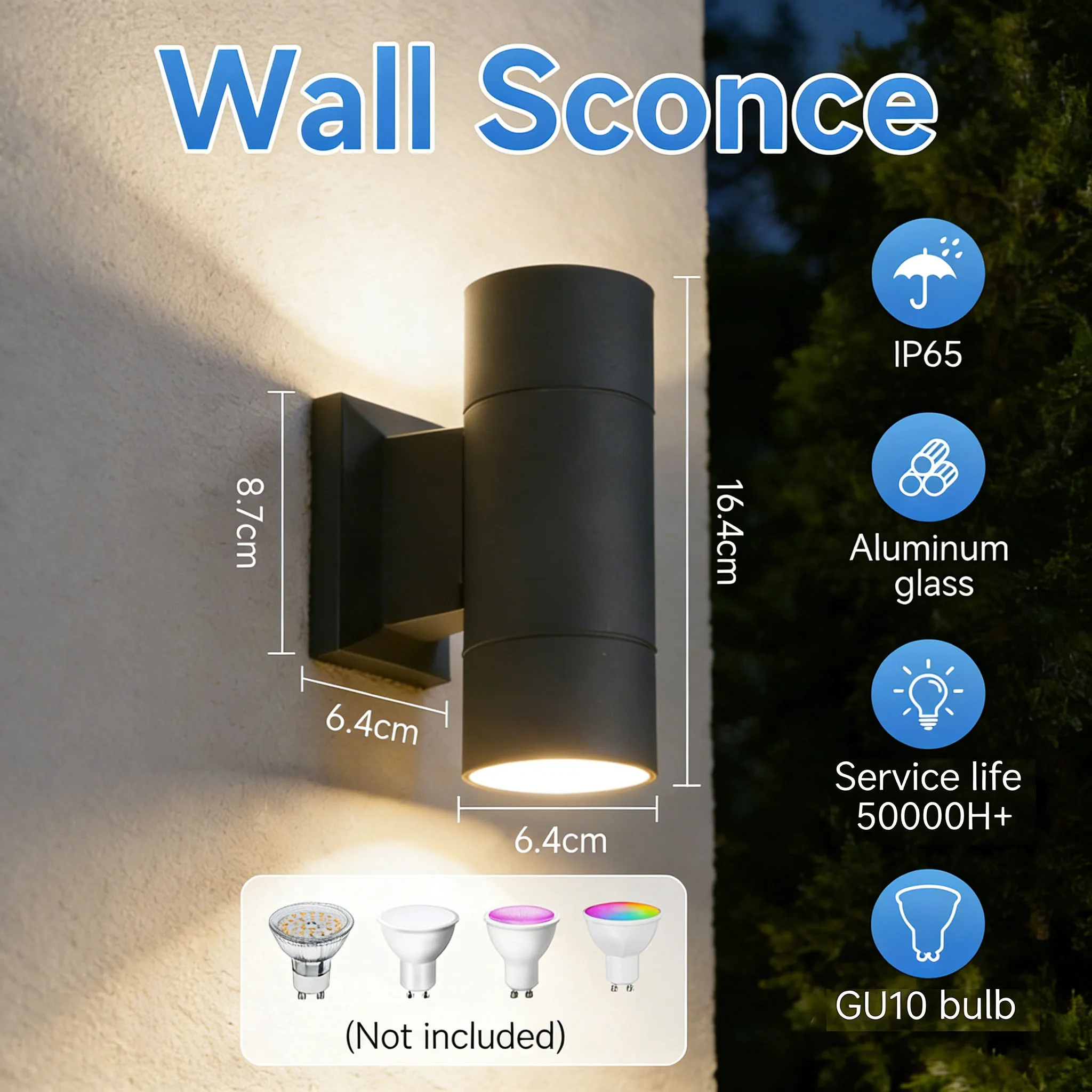 Sleek Waterproof Outdoor LED Wall Light for Garden and Porch Decor