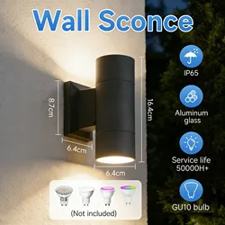 Sleek Waterproof Outdoor LED Wall Light for Garden and Porch Decor (Gray GU10)