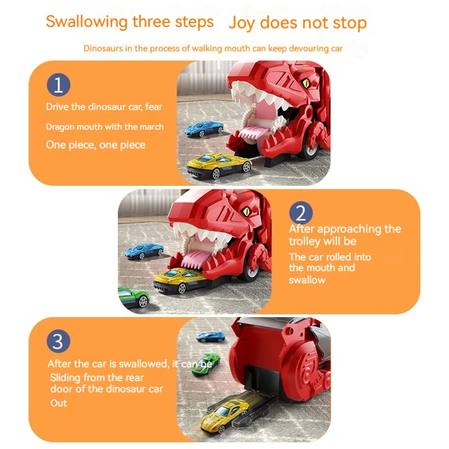 Puzzle Transformation Dinosaur Toy Car Dinosaur Swallowing Car Large Storage Alloy Car Track Inertial Sliding Children's Gifts 3