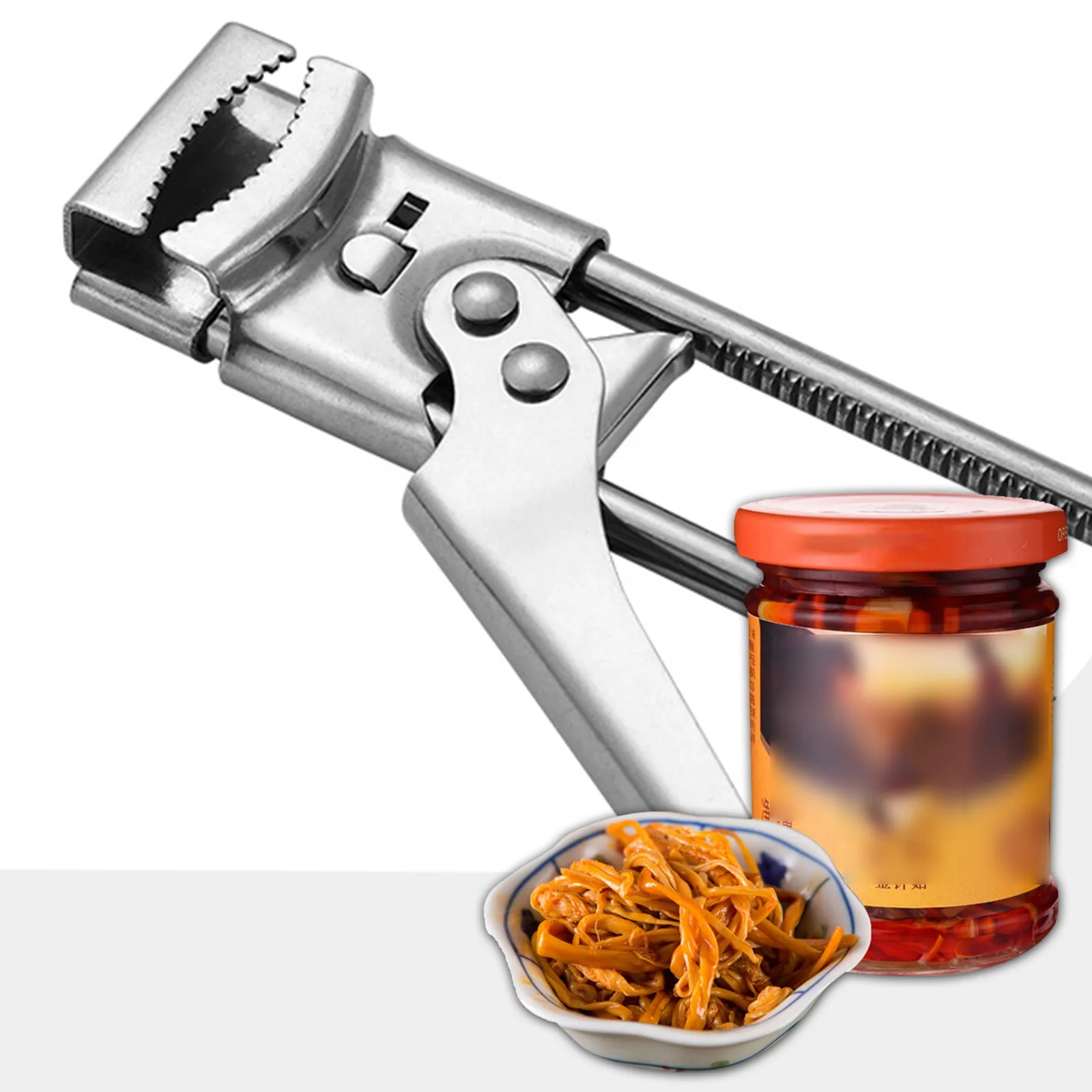 

Accessories Can Opener Bottle Opener 7.68x1.22 Inches Adjustable Anti-Slip Grooves Easy Rotation Stainless Steel