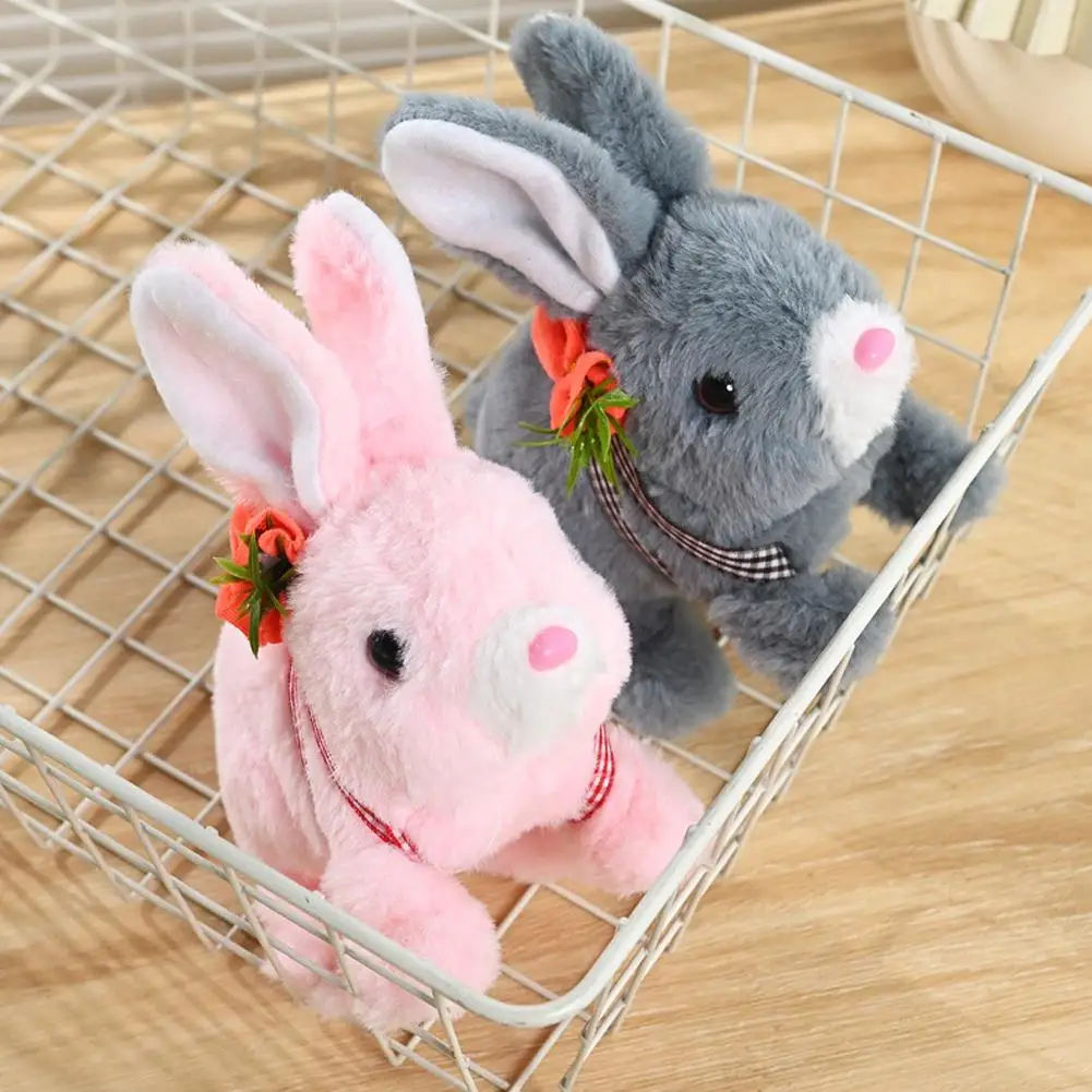 Electronic Plush Rabbit Toy Interactive Plush Bunny With Walk Bark Move Mouth Wiggle Ears Electric Pet For Kids Birthday Gifts 2