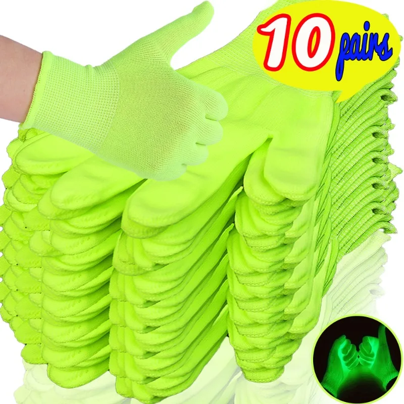 Luminous Fluorescent Green Gloves for Concerts, Parties, and Performances
