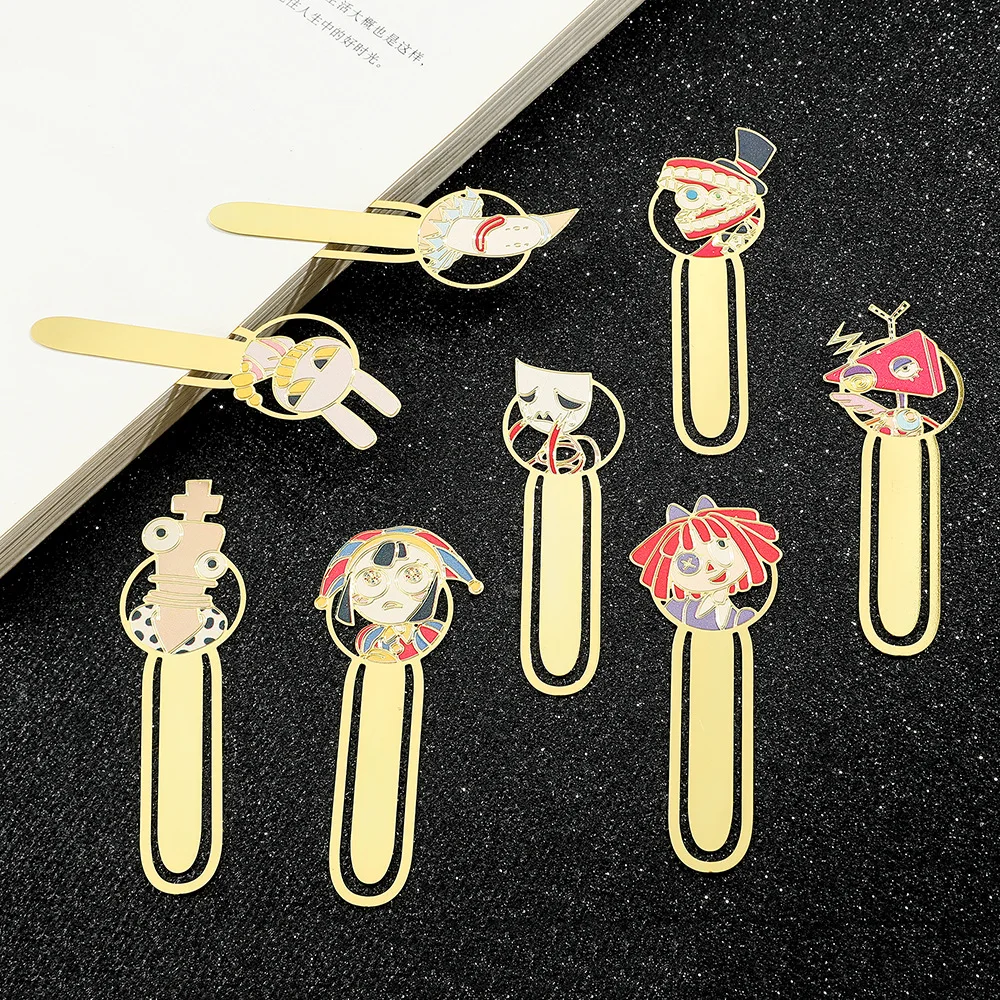 The Amazing Digital Circus Metal Bookmark Plush Magic Digital Circus Rabbit Joker Student Stationery Birthday Gift For Kids 