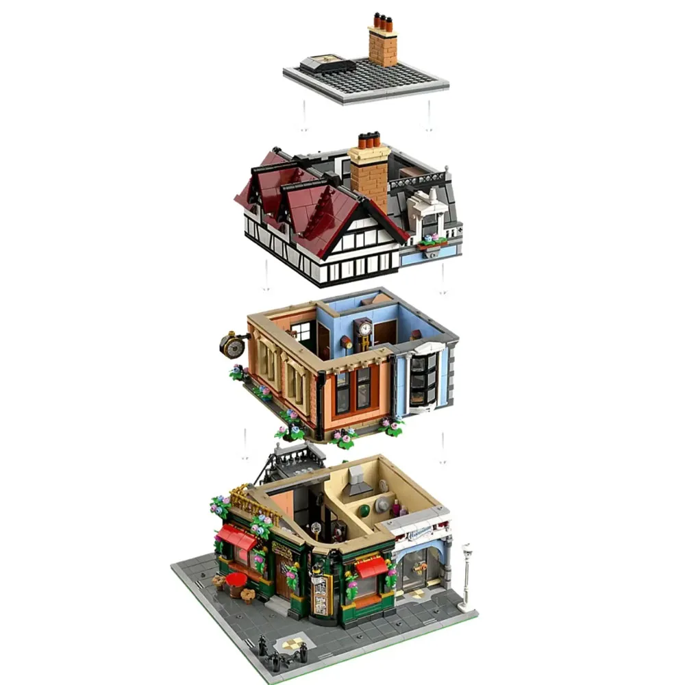 3266PCS MOC Tudor Corner Modular Building Blocks Creative Expert Street Views Br