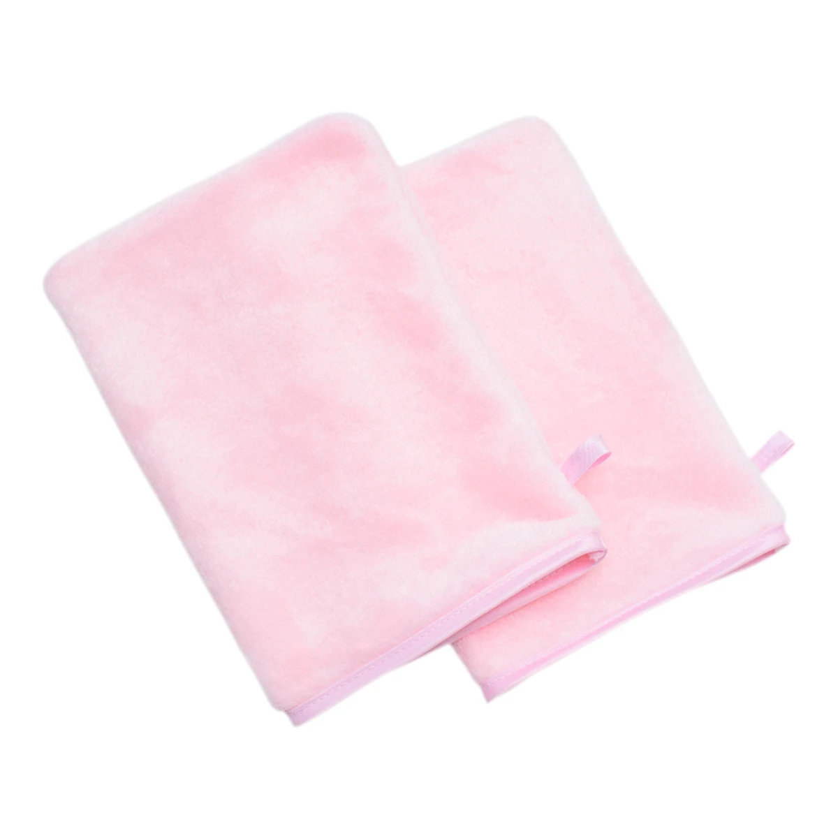 2pc Microfiber Body Wash Mitts Flannel Soft Face Mitten Bath Spa Cloth, Reusable Makeup Remover Mitt Gloves, European Style 6