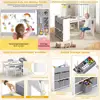 Children's Wooden Art Table and Chair Set with Storage and Paper Roll for Play, Learning, and Reading