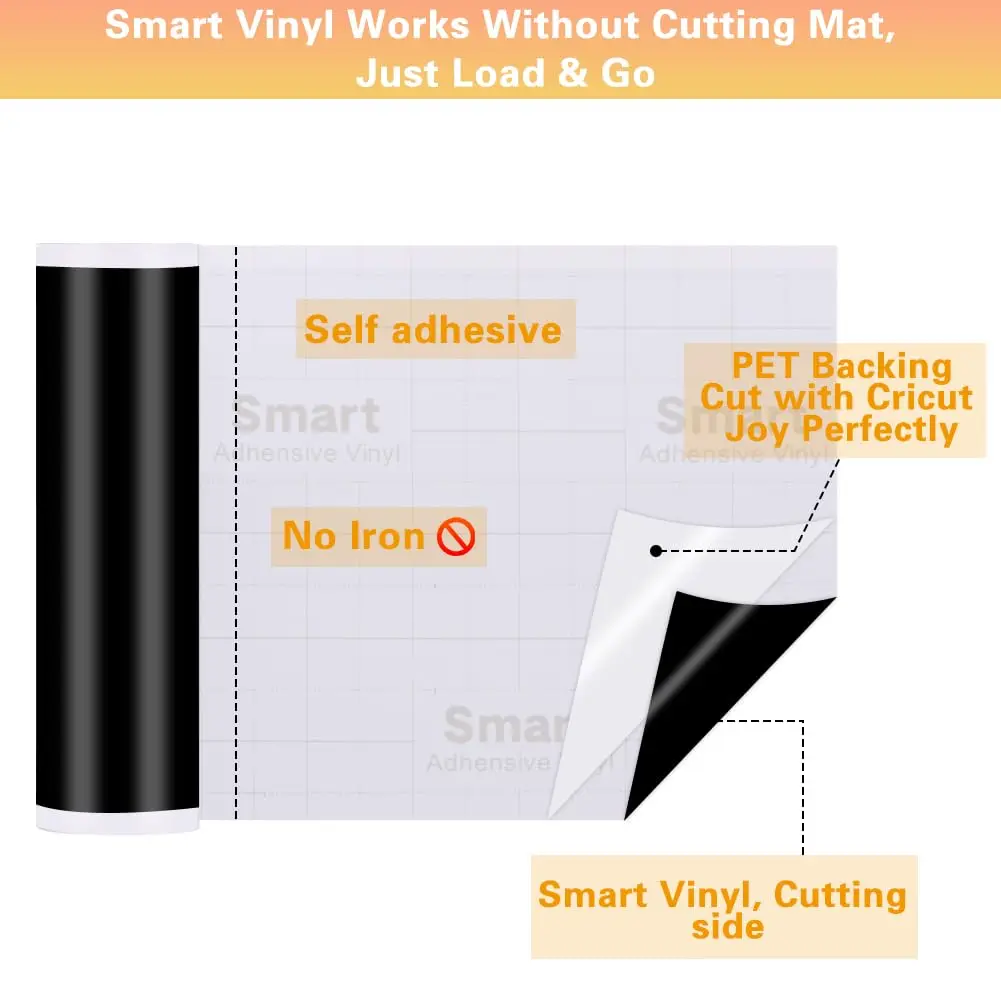 Self adhesive vinyl 18/20/36 sheets 5.5x12 inches compatible with Cricut Joy