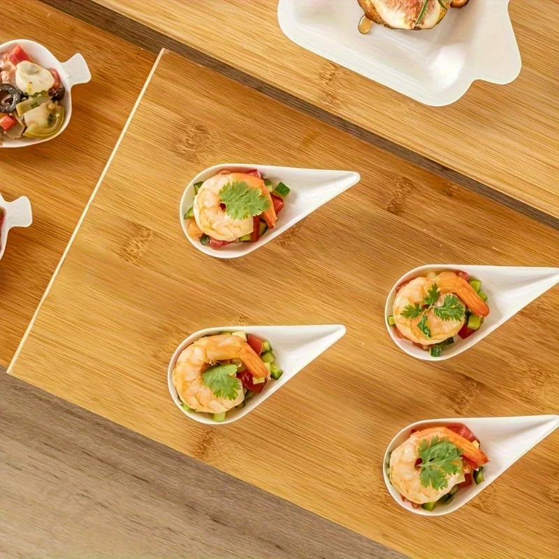 Disposable Paper Dessert Plates – High-Quality Water Drop Shaped Serving Trays – Eco-Fr... - SKU DPP12329 - UGI Packaging