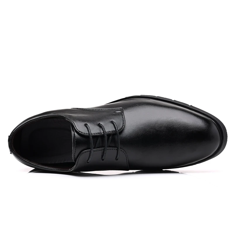 Formal Leather Men Dress Shoes Breathable Mens Casual Shoes Italian Luxury Brand Lace-Up Non-slip Men Driving leather shoes
