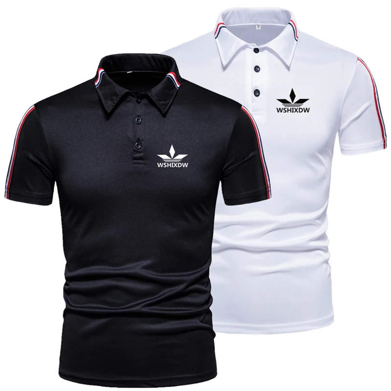 

WSHIXDW Men's New Fashion Short Sleeve POLO Shirt 20% Cotton 80% Polyester