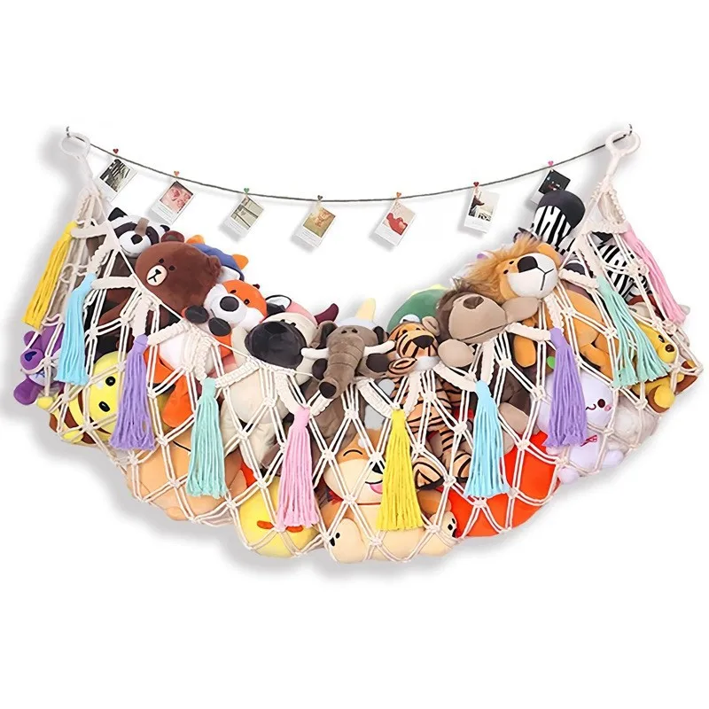Stuffed Animal Storage Hammock Toy Storage Net for Plush Toys Stuffies Plushies Organizer for Kids Bedroom Playroom
