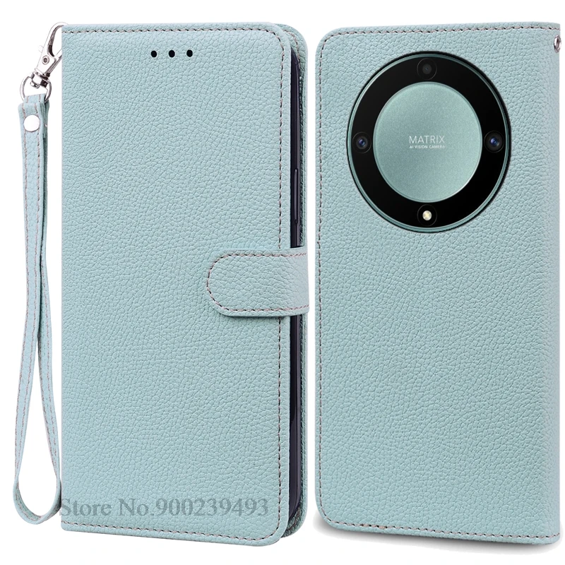 Luxury Leather Flip Wallet Cover for Honor X9A 5G - Premium Silicone Protection