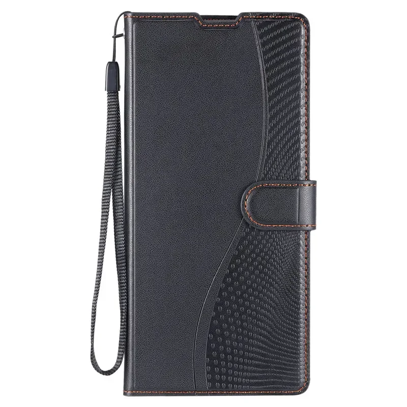 Leather Flip Wallet Phone Case with Magnetic Closure and Shockproof Protection