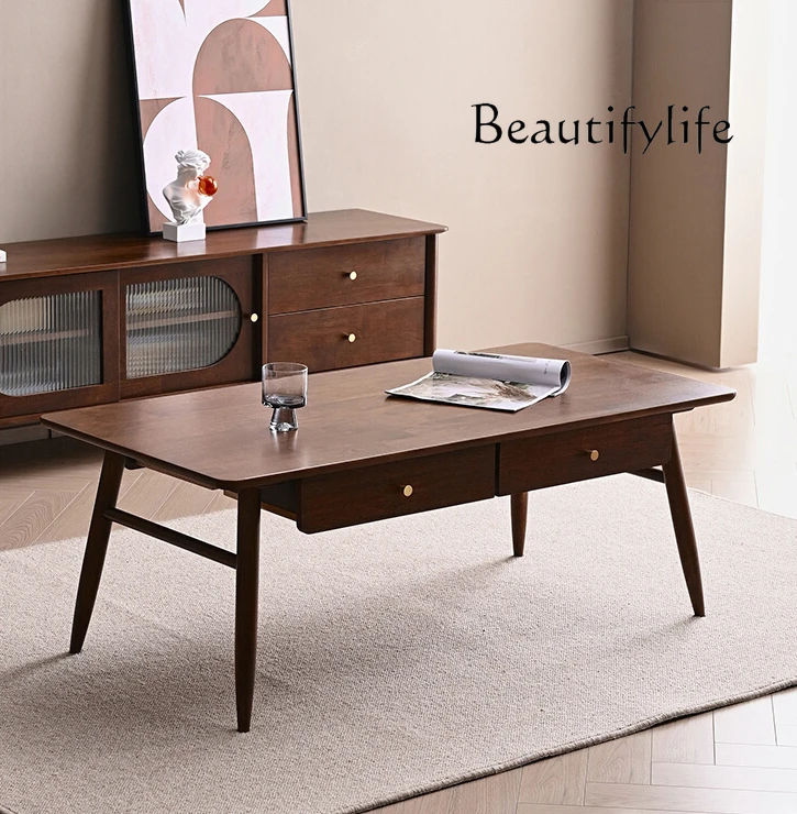 

Nordic Antique Style Solid Wood Tea Table Household Minimalist Rectangular Tea Table