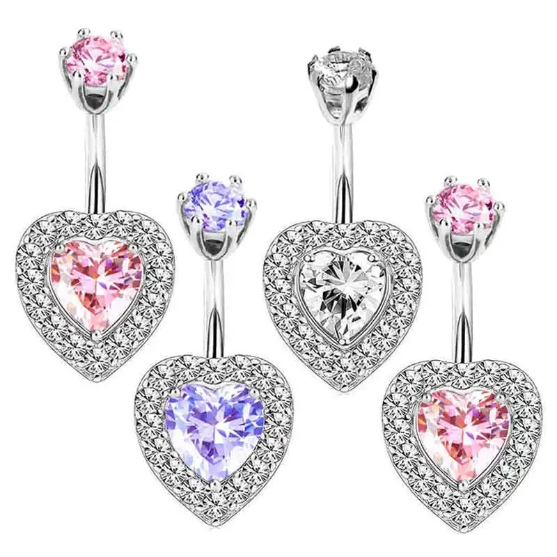 

Женское кольцо для пупка из нержавеющей стали с фианитом, 14 г