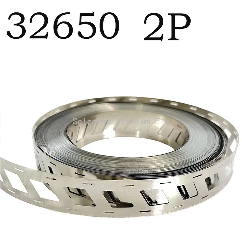 

1KG/32650 Lithium Battery Spot Welding Bar Nickel-plated 2P Offset Diagonal Hole Distance 32.5mm Nickel Belt Battery Connector
