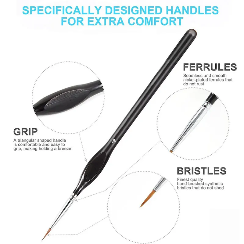 11pcs Fine Detail Paint Brush Set - Sturdy & Precise Miniature Brushes - Ideal for Warhammer 40k, Model & Art Painting 3