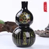 AAA+ 100% 8cm black obsidian Buddhism The six syllable Mantra Gourd black obsidian Om Mani Padme hum Buddhism Gourd buddhist 5