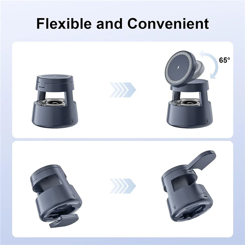 3 in 1 Magnetic Wireless Charger Bluetooth Speaker LED Light Desktop Fast Charging Phone Stand For iPhone 16 15 iWatch Airpods