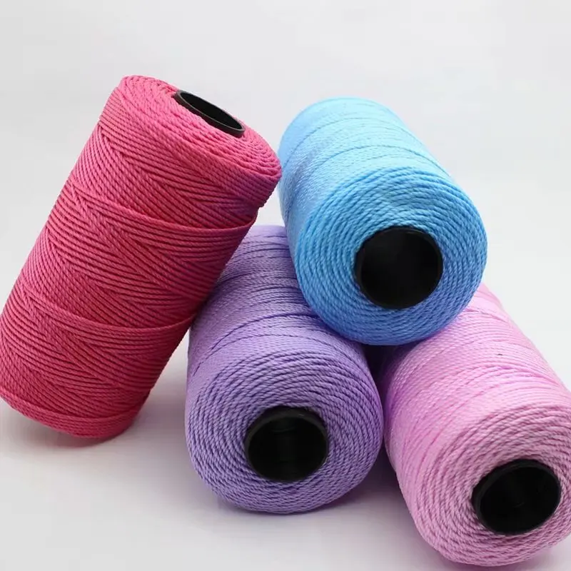 220m Polyester Yarn Knitted Crochet Cords DIY round Rope Nylon Thread for Handbag Basket Purse Hat Making 3