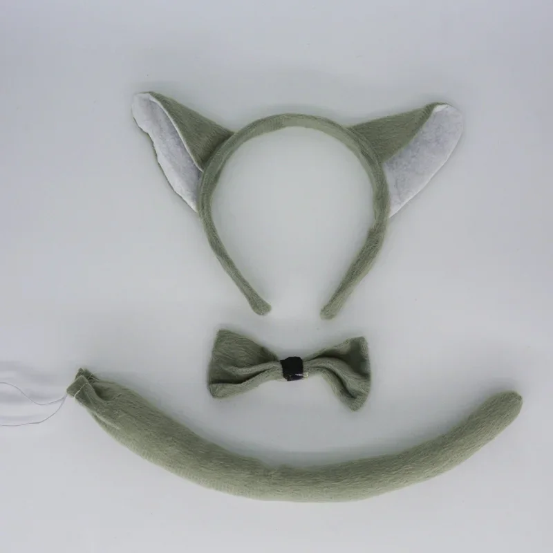 Cartoon Animals Ear Headband Tie Tail Props For Birthday Party Gift Children Cosplay Halloween Frog Lion Cow Milk Wedding Festival cartoon ornaments,party toys