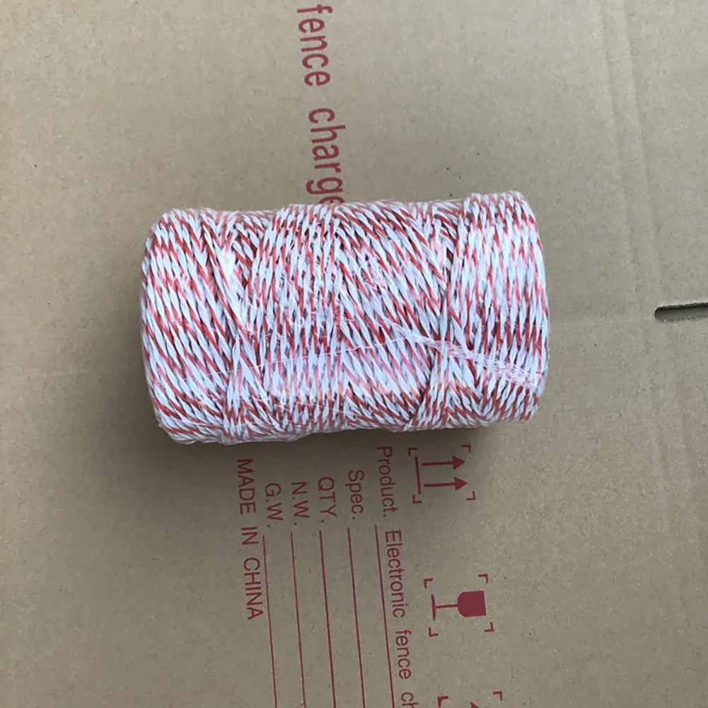 200m/500m Rotolo Elettrico Recinto Corda Rosso Bianco Polywire Con Corda In Acciaio Poli Per Cavallo Animale Recinzione Ultra Bassa Resistenza Filo - Foto 12