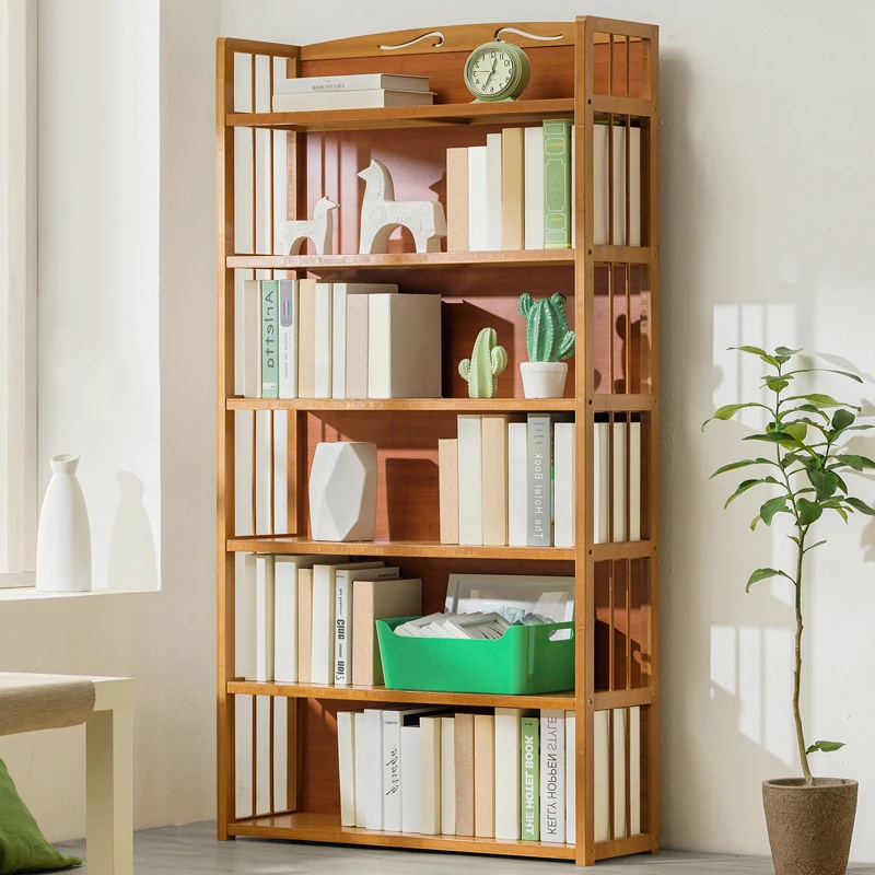 Bamboo Office Bookshelf Standing Paper Organizer Kitchen Bookshelf Storage Corner Libreria Impalcatura Mobili Yn50Bs