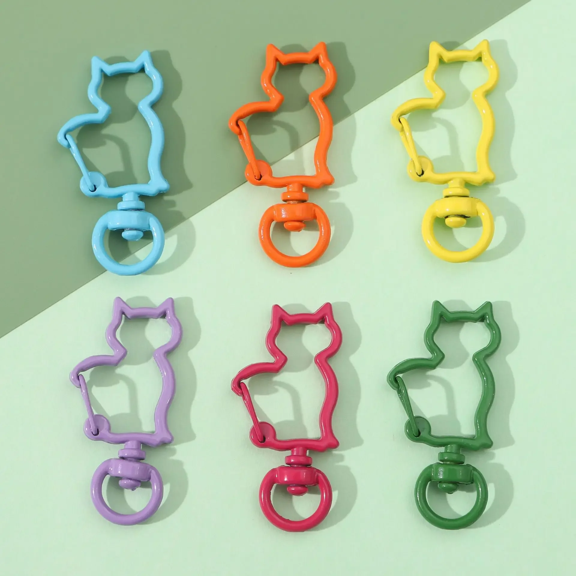 마카롱 컬러 금속 페인트 키체인, DIY 핸드메이드 액세서리, 휴대폰 체인 장식