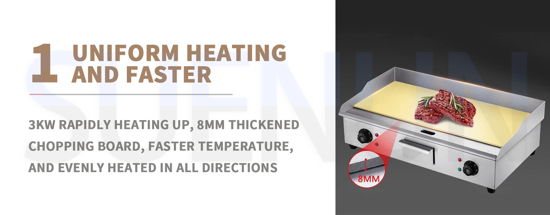 Description Picture 4 of itemCommercial electric grill iron plate fried rice  fried steak  iron plate barbecue equipment  electric oven adjustable temperatur