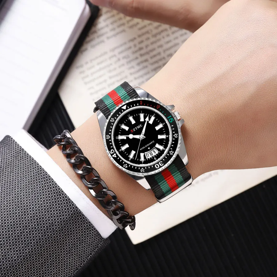 Luxury Nylon Strap Quartz Watch – Men’s & Women’s Calendar Timepiece 6