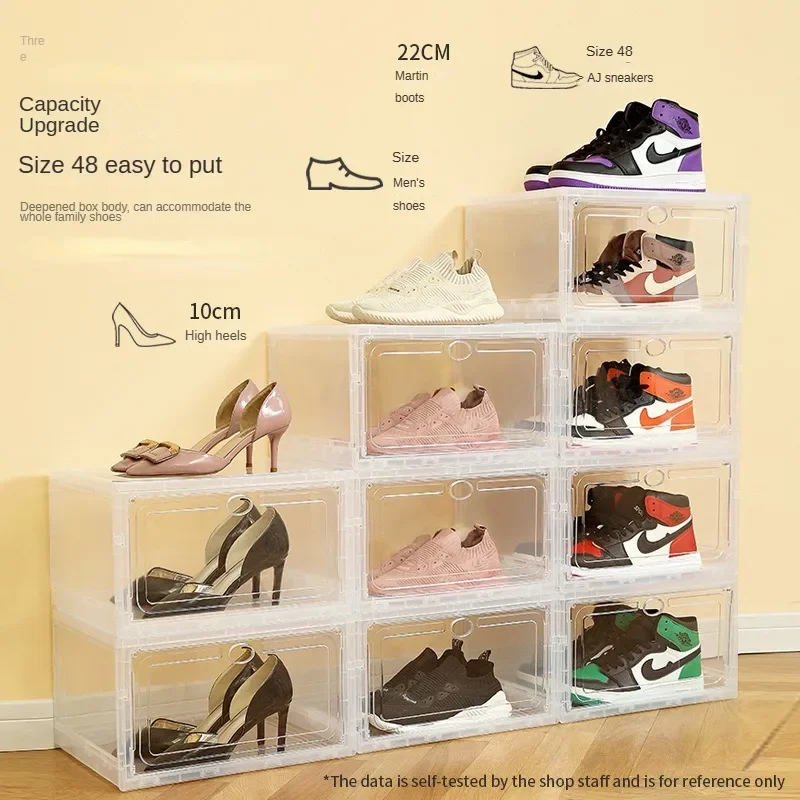 Installation-free Folding Shoe Box Transparent Brand New Acrylic Thickened Shoe Box Home Shoe Storage Supplies Sneaker Box 2