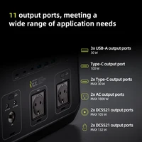 Station d'alimentation portable IEE P1800, générateur solaire 1800W, batterie LiFePO4 de qualité EV 1024Wh, 11 ports de sortie, 220V, 3600W de puissance de pointe 6