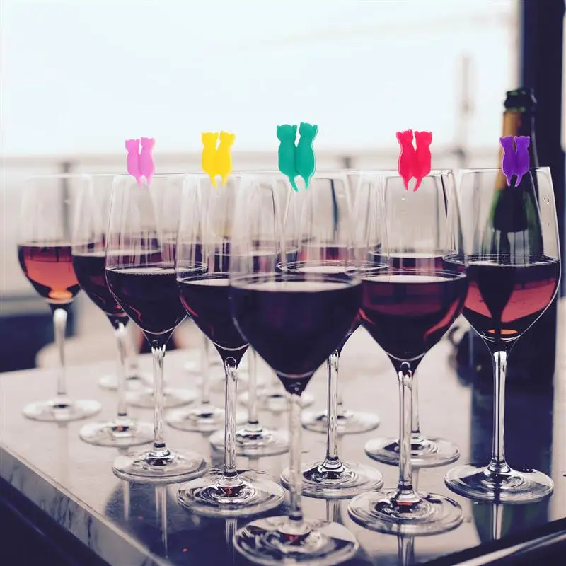 12Pcs Silicone Wine Glass Charm Decorative Cup Marker Wine Glass Marker Party Decor Identifier Cup Mark