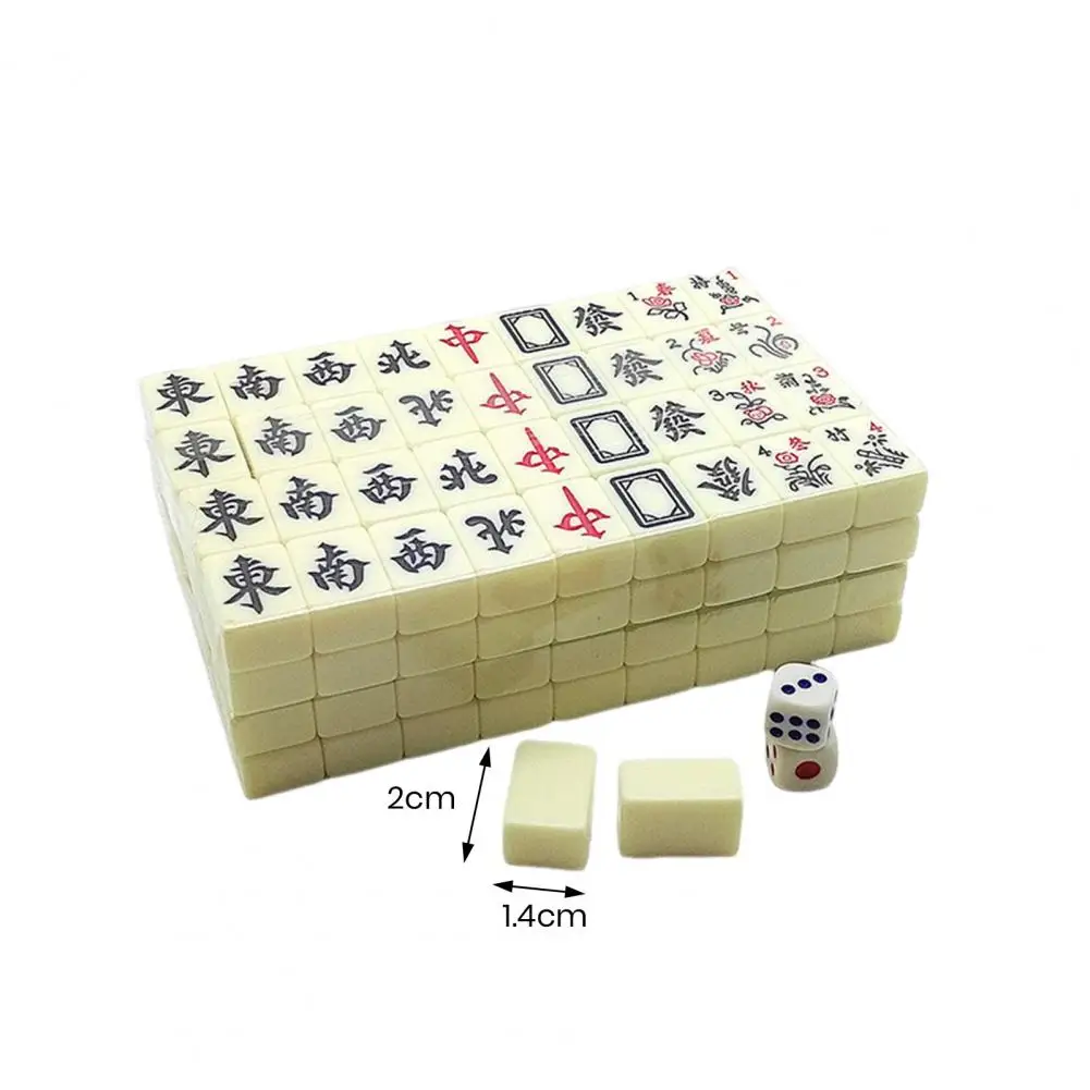 Portable Travel Mahjong Game Portable Mini Mahjong Game Set for Travel Home Parties Lightweight Classic Chinese for Fun