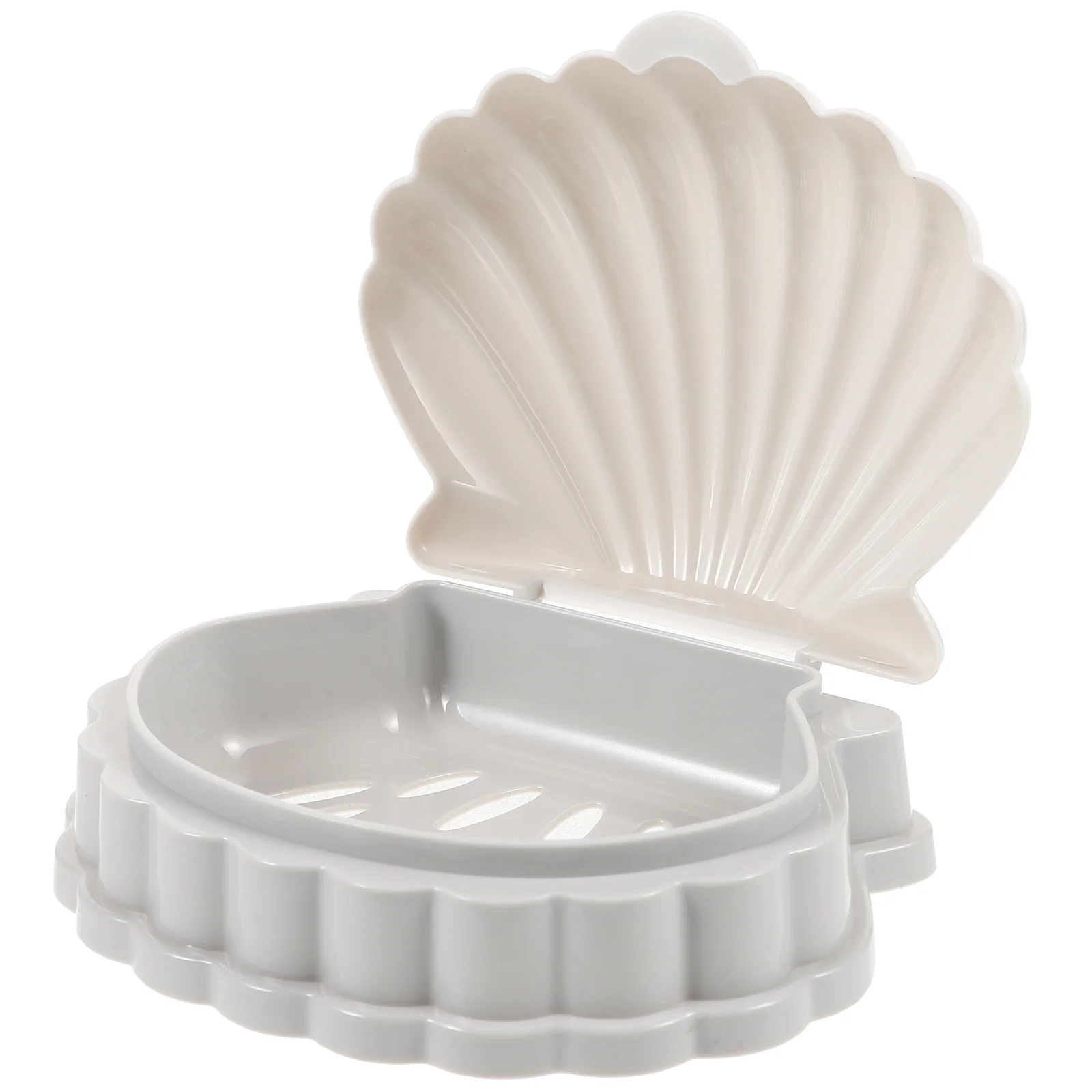 

2 Pcs Shell Soap Dish Plastic Case Sea Tray Dishes for Bar Storage Containers with Drain Draining Holder Travel