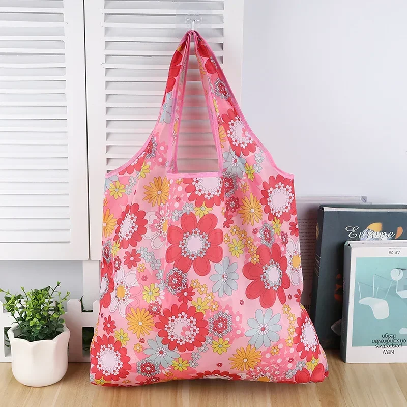 Fashion Printing Foldable Shopping Bag Tote Folding Pouch Travel Grocery