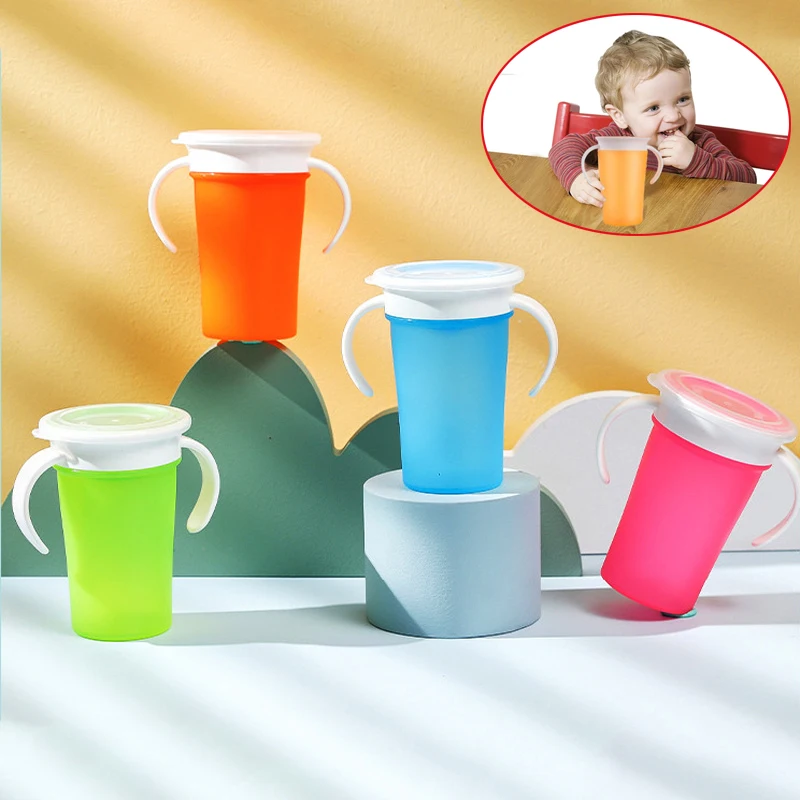 Baby Drinking Cup Water Bottle Feeding Cup 360 Degree Rotatable Lid Infant Learning Kids