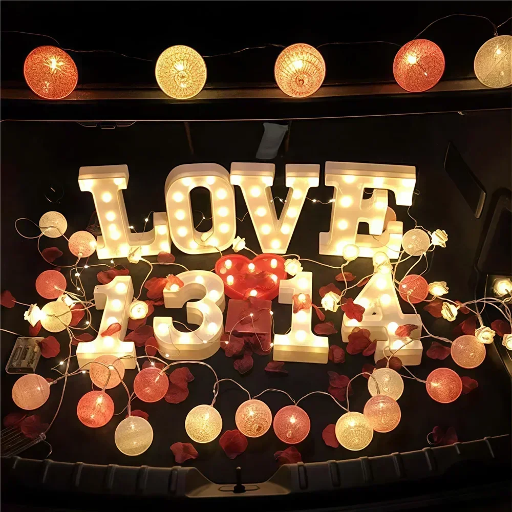 Cotton Garland Balls String Lights for Christmas Outdoor Decor