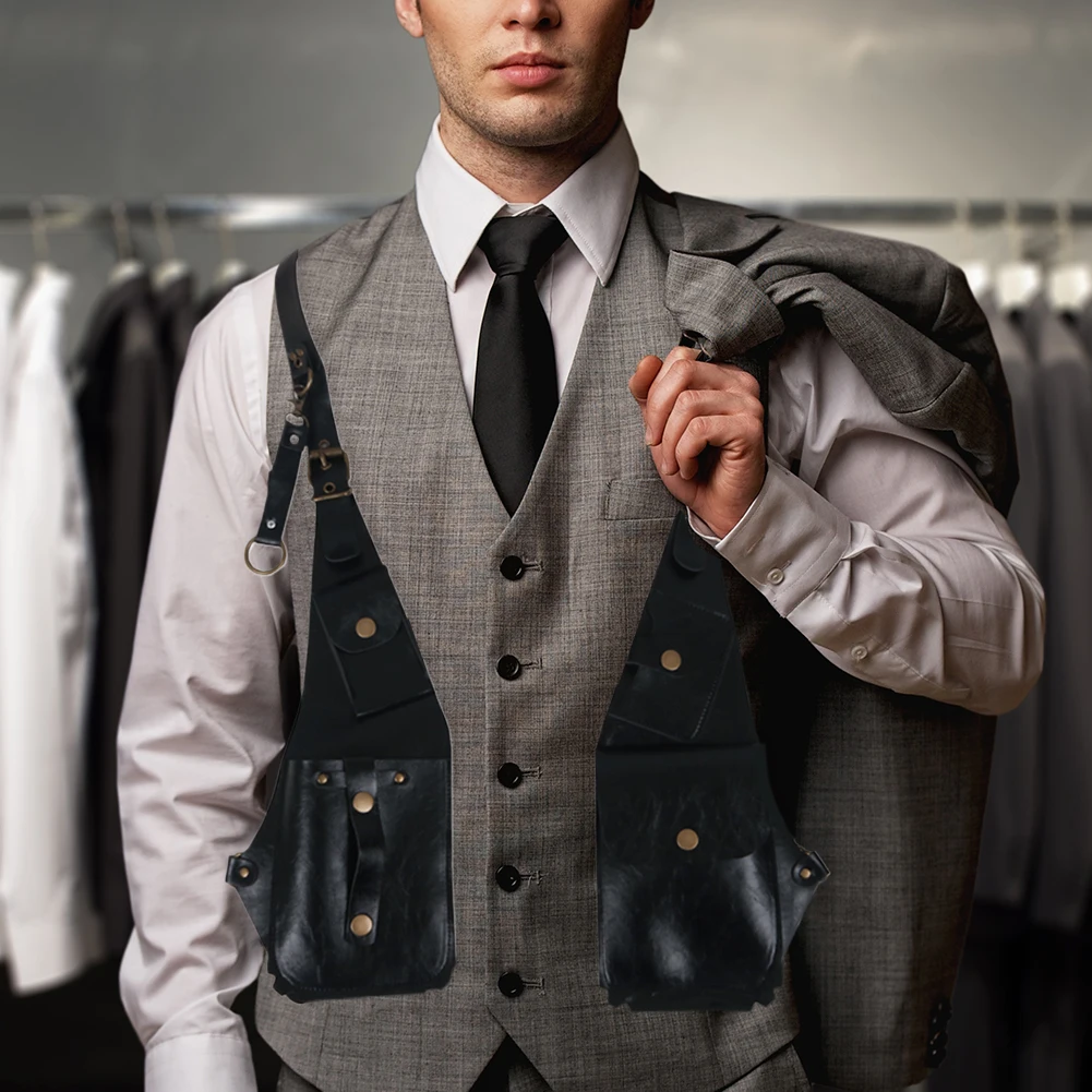 Leather Underarm Holster Bag for Men Outdoor Sports