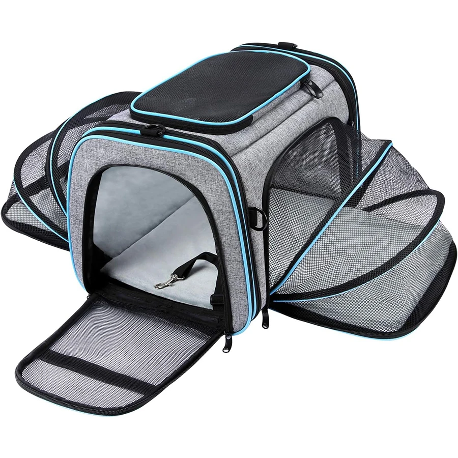 Airline-Approved Expandable Pet Carrier for Small Dogs & Cats – Soft-Sided Collapsible Travel Bag with 4-Way Access Airline-Approved Expandable Pet Carrier for Small Dogs & Cats – Soft-Sided Collapsible Travel Bag with 4-Way Access