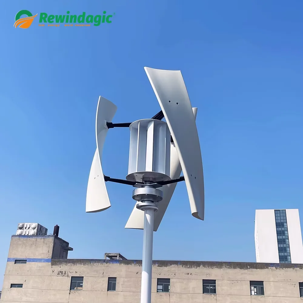 Factory 10000W 12V 24V 48V Vertical Wind Power Turbine Generator Low Noise Windmill For Home Farm With Mppt Charge Controller