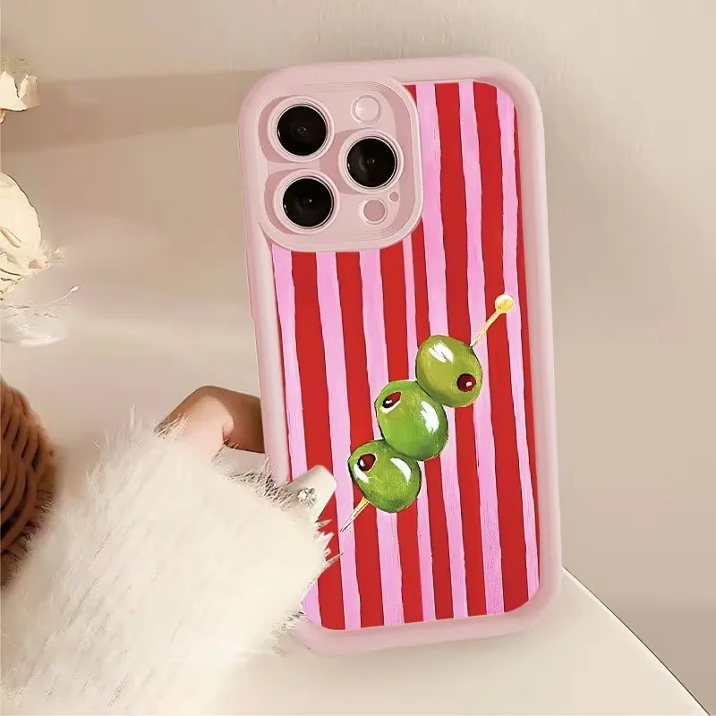 Vibrant Green and Pink Striped TPU Phone Case