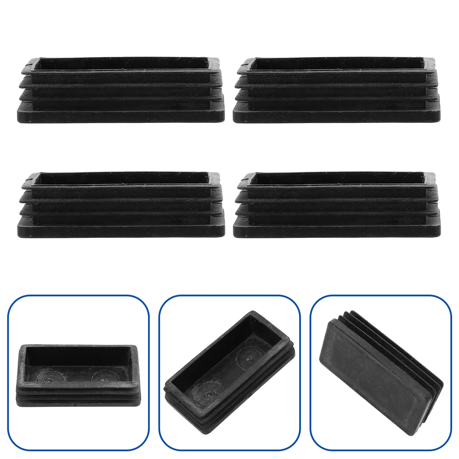 

4 Pcs Ladder Foot Folding Feet Protector Rubber Covers Mat Rectangle Pads Non-skid Mats